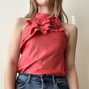 Coral Silky Halter Tank size Medium